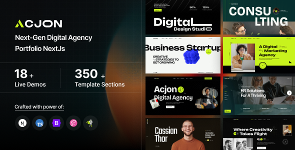 Acjon – Digital Agency & Creative Portfolio NextJs Template by AQLOVA