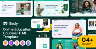 Eduly - Education Online Courses School & University HTML Template by webnextpro