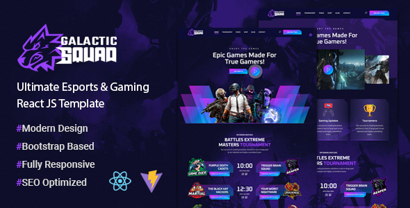 Galactic - eSports and Gaming React Template by ThemeEaster