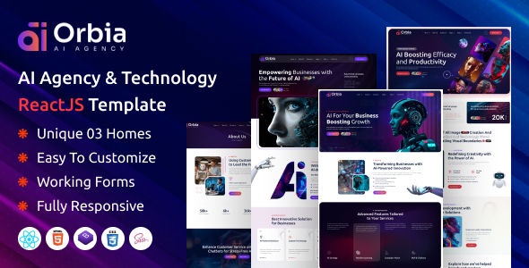 Orbia - AI Agency & Technology ReactJS Template by ThemeServices