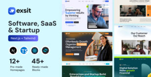 Exsit - Software, SaaS & Startup NextJs Template by aonecolor