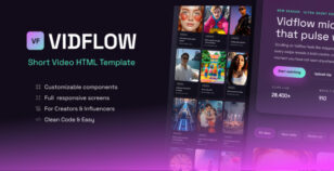 Vidflow – Short Video HTML Template by Templines