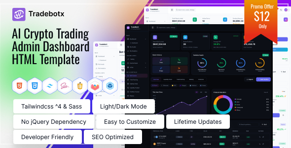 Tradebotx – AI Crypto Trading Admin Dashboard HTML Template by UIAXIS