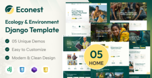 Econest - Ecology & Environment Django Template by PixcelsThemes