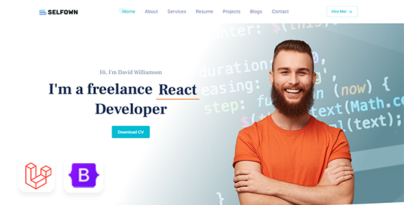Selfown - Laravel Personal Portfolio Template by Mannat-Themes