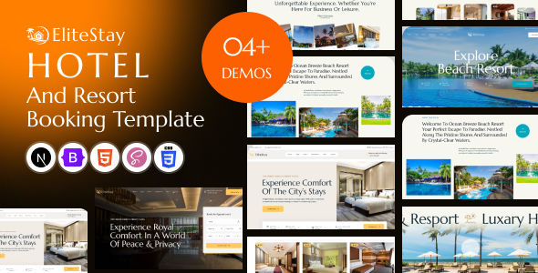 EliteStay - Hotel Booking Next JS Template by wowtheme7
