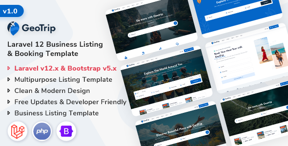 GeoTrip - Laravel 12 Multipurpose Business Listing & Booking Template by ShreeThemes