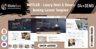Hotelux - Luxury Hotel & Resort Booking Laravel Template by webstall