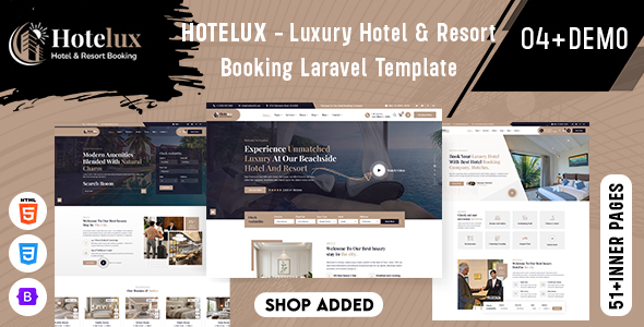 Hotelux - Luxury Hotel & Resort Booking Laravel Template by webstall