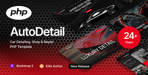 AutoDetail - Car Detailing, Shop & Repair PHP Template by designesia