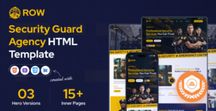 ROW - Private Security & BodyGuard Service HTML Template by siddhiinfosoft