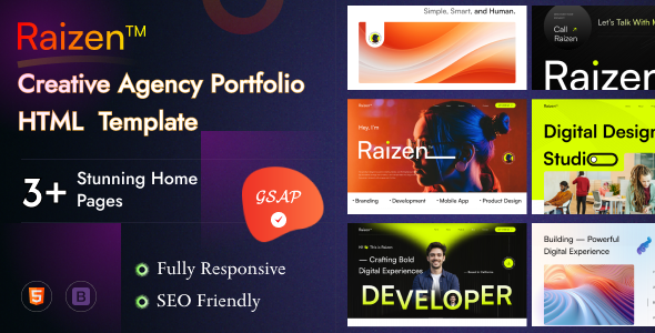 Raizen - Creative Agency Portfolio HTML  Template by bug-finder