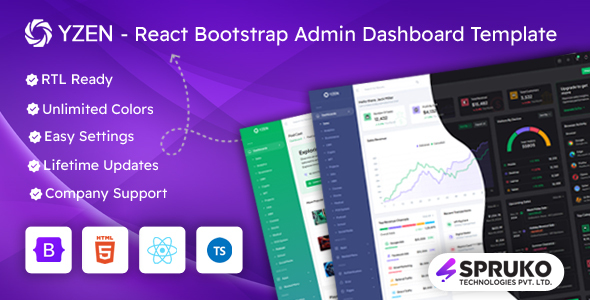 Yzen - TypeScript React Admin Dashboard Bootstrap Template by SPRUKO