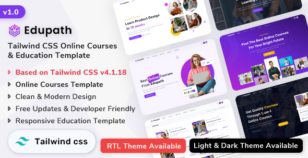 Edupath - Tailwind CSS Online Courses & Education LMS Template by ShreeThemes