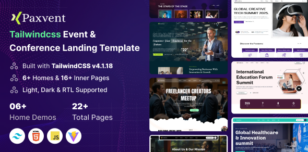 Paxvent - Tailwindcss Event & Conference Landing Template by SRBThemes