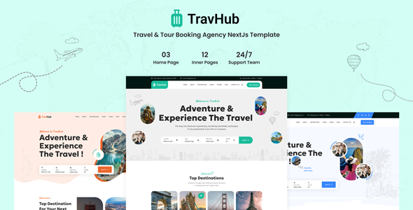 Travhub – Tour & Travel Booking NextJs Template by SolverWp