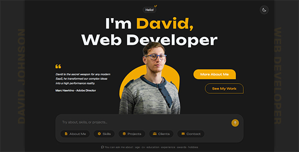 ChatFolio - Interactive AI Style Personal Portfolio HTML Template by celtano