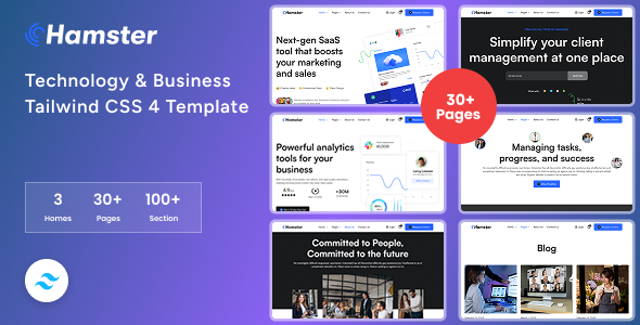 Hamster – Technology & Business TailwindCSS HTML Template by Unifato