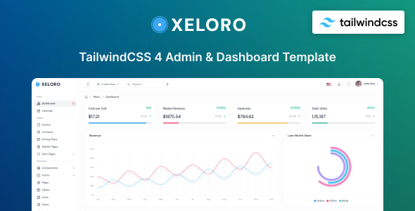 Xeloro - TailwindCSS 4 Admin & Dashboard Template by MyraStudio