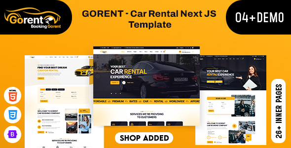Gorent - Car Rental Next JS Template by webstall