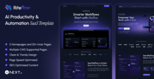Riteflow - SaaS & AI Startup Next.js Template by electronthemes