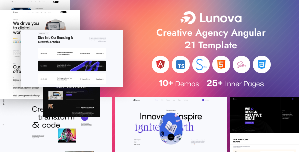 Lunova - Creative Agency Angular 21 Template by nsaTheme