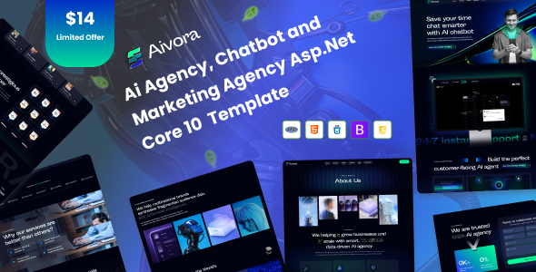 Aivora – AI Agency & Technology Asp.net Core 10 & MVC Template by PaiTheme