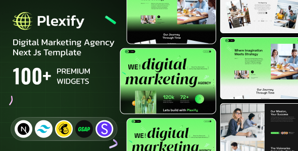 Plexify - Digital Marketing Agency Next Js Tailwind CSS Template by DexignZone