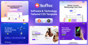 Softec | SaaS, Software & Technology Tailwind Template by AQLOVA