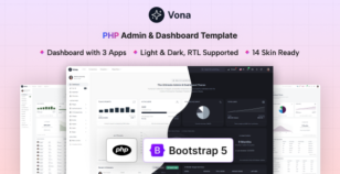 Vona - PHP Minimal Admin & Dashboard Template by coderthemes