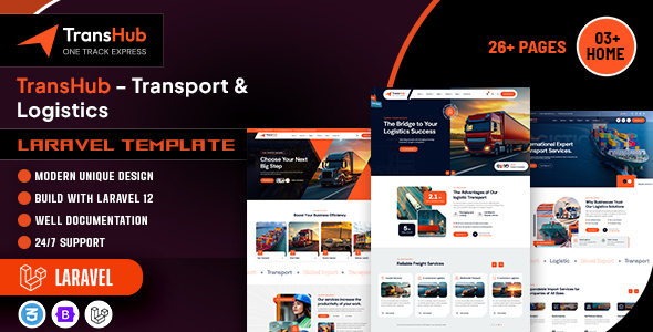 Transhub - Transport & Logistics Laravel Template by codearchives