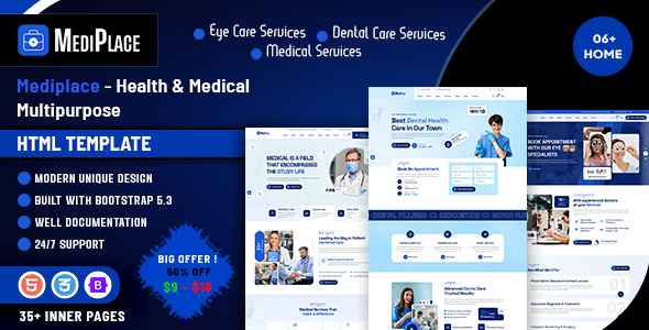 Mediplace - Health & Medical Multipurpose HTML Template by scriptfusions