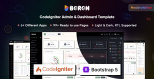 Boron - CodeIgniter Admin & Dashboard Template by coderthemes