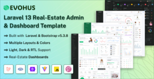 Evohus - Laravel 13 Real-Estate Admin & Dashboard Template by SRBThemes