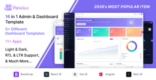 Panelux — Premium Multi-Framework Admin Dashboard Template by psd2allconversion
