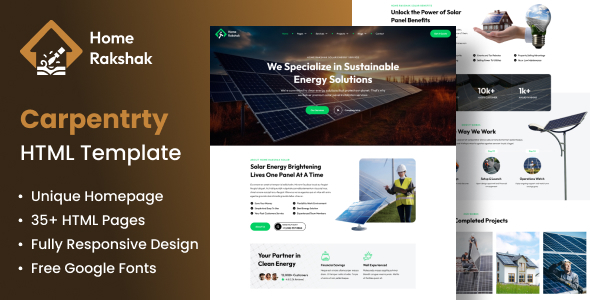 Carpentry Service HTML Template - Home Rakshak by The_Krishna