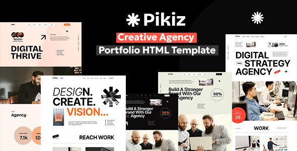 Pikiz – Creative Agency Portfolio HTML Template by bracketweb