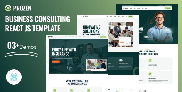 Prozen - Business Consulting React JS Template by HurrayTheme