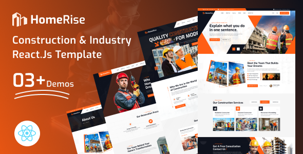HomeRise – Construction & Industry React Js Template by devstarit