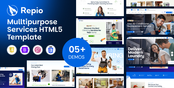 Repio – Handyman & Plumber Multipurpose Repairing Service HTML Template by wowtheme7