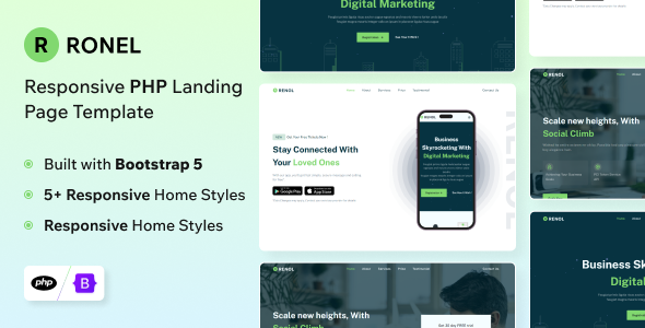 Ronel - PHP Landing Page Template by themesdesign