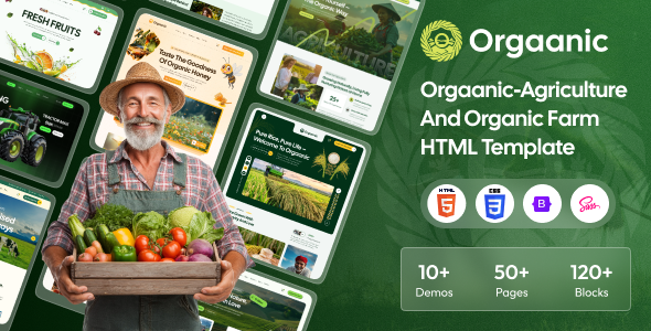 Orgaanic - Agriculture And Organic Farm HTML Template by VikingLab
