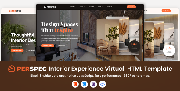 Perspec – Interior Virtual Experience HTML Template by On3stepThemes