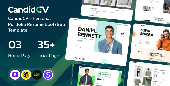 CandidCV - Personal Portfolio CV & Resume Bootstrap Template by DexignZone