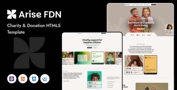 Arise FDN – Charity & Donation HTML5 Template by wpoceans