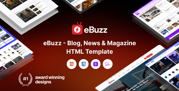 eBuzz - Blog, News & Magazine HTML Template by RRdevs