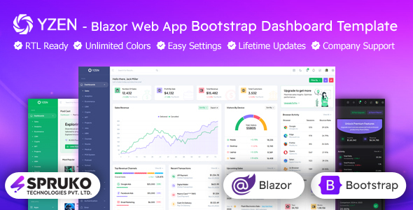 Yzen - Blazor Web App Bootstrap Admin Dashboard Template by SPRUKO