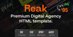 Reak - Creative & Digital Agency HTML Template by ordainIT