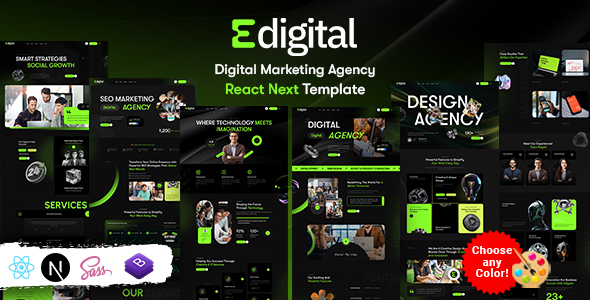 Edigital - Digital Marketing Agency React Next Template by KodeSolution