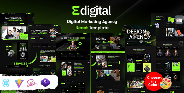 Edigital - Digital Marketing Agency React Template by KodeSolution